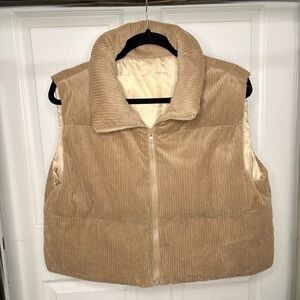 Tan Puffer vest jacket